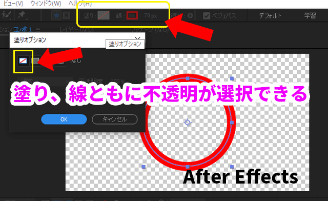 円を描く